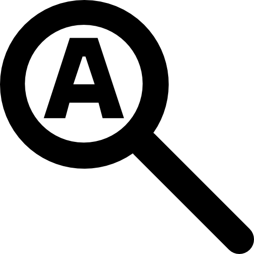 search-symbol-of-a-magnifier-with-a-letter-inside